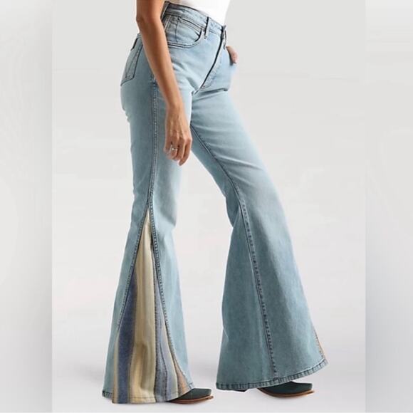 Wrangler x Pendleton Trumpet High Rise Flare Jeans 30x32 Rare Collaboration - Picture 14 of 14